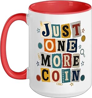 Numismatist Coin Collector Numismatics Coin Collecting Ceramic Mug, Red/White, 15oz