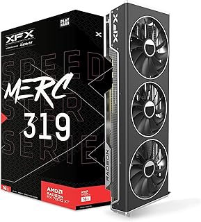 XFX Speedster MERC319 RX 7800 XT Black Gaming Graphics Card 16GB GDDR6 HDMI 3xDP, AMD RDNA 3 RX-78TMERCB9