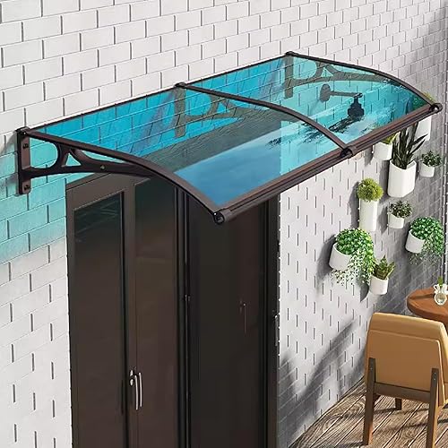 Toldo silencioso de aleación de aluminio personalizado, cubierta de policarbonato azul, toldo grande para puerta de fregadero, 25.339.539.539.549.8