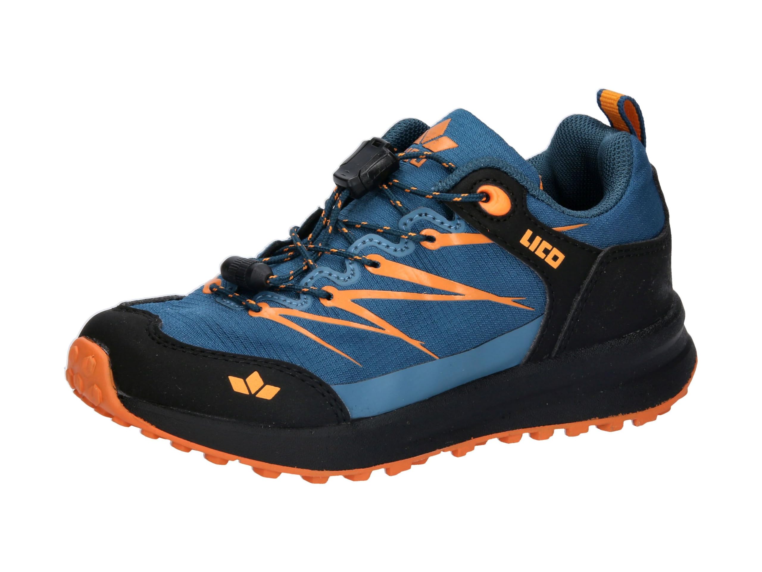Lico Unisex Children's Sheffield Trekking Shoes, Petrol Black Orange, 12.5 UK Child