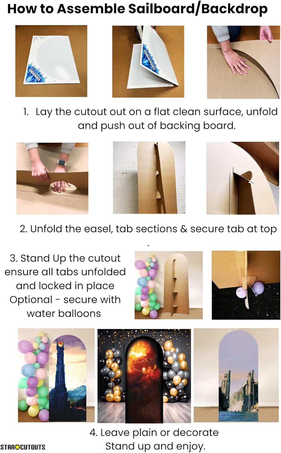 Star Cutouts SC4553 Lord of The Rings Argonath Backdrop Single Cardboard Cut Out Height 185cm