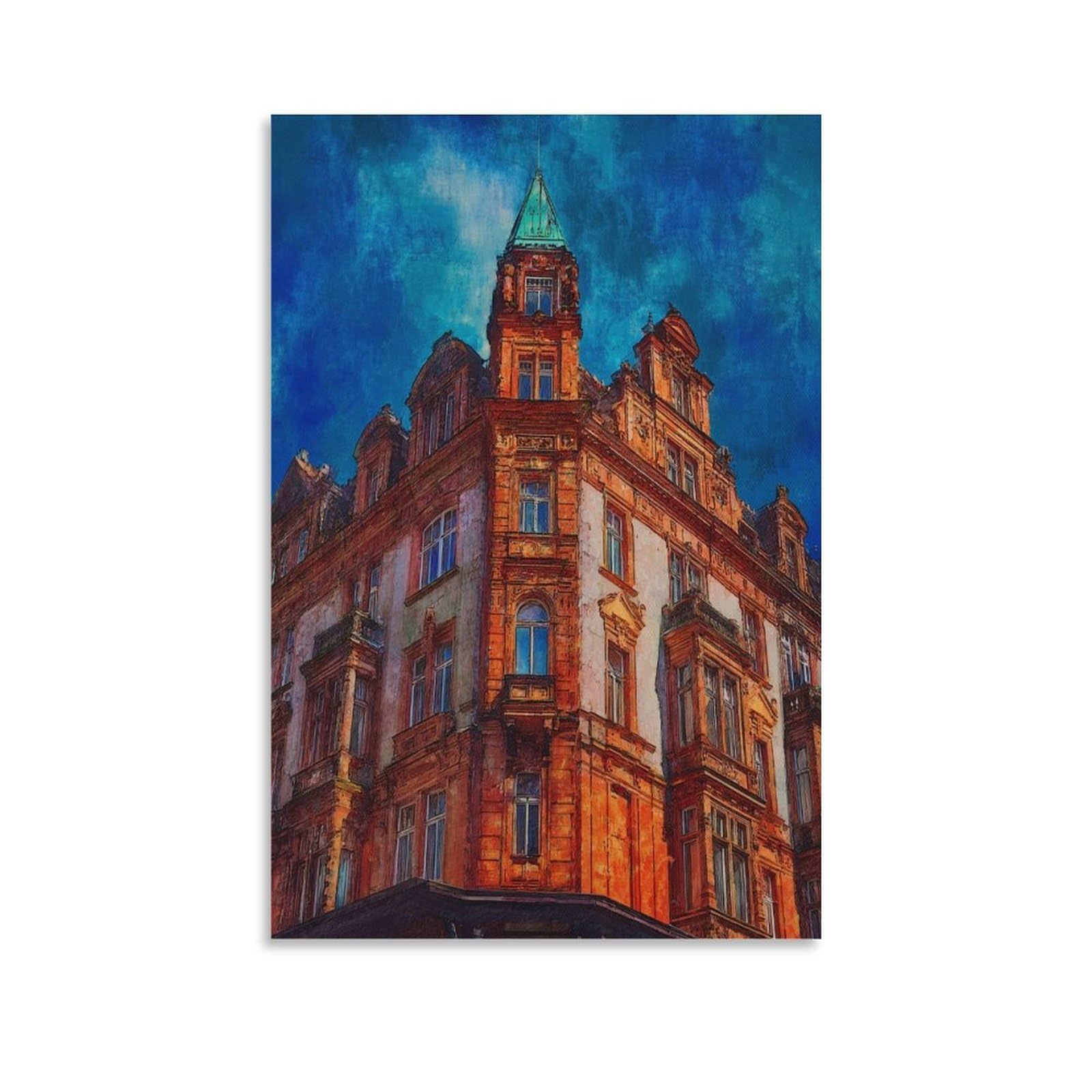 Lcynnh Unframe-Style Leipzig Germany 24X36inch(60X90cm) Vintage Travel Poster Watercolor Canvas Art