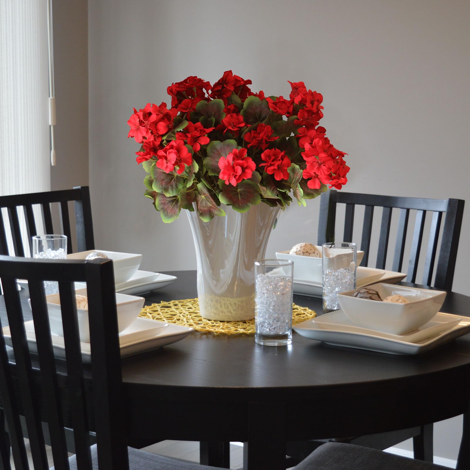 4PCS Realistic Outdoor Artificial Fake Geraniums Silk Flowers Plants, UV Resistant, No Fade - Image 2