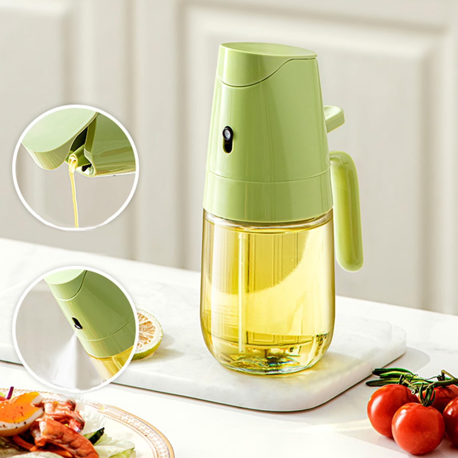 Dispenser spray per olio d'oliva, flacone da 300 ml per cucinare, grigliare, cuocere, barbecue, friggitrice ad aria, picnic, ristorante, giardino, frittura