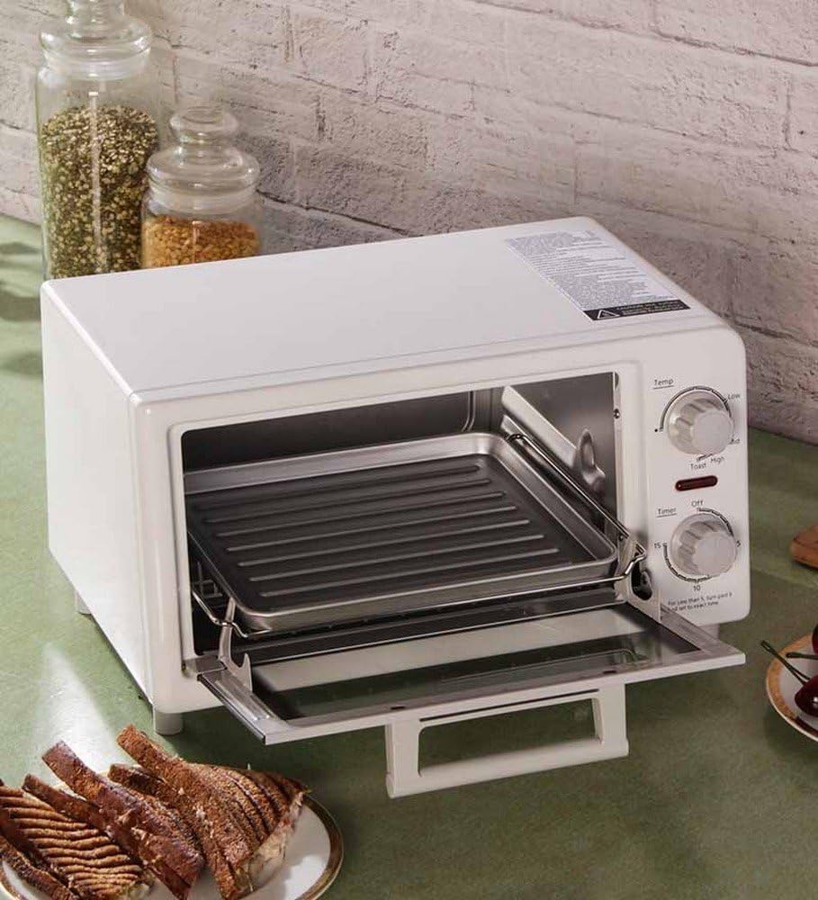 Panasonic NT-GT1 with door open, showing grill rack and baking tray