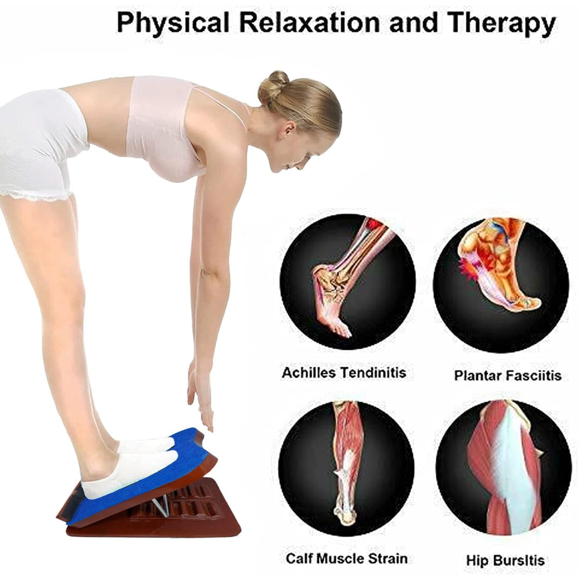 New Brand | Wooden Slant Exercise Board with Adjustable Incline for Calf Stretching Adjustable and portable calf ankle stretcher that is inclined to stretch taut 4