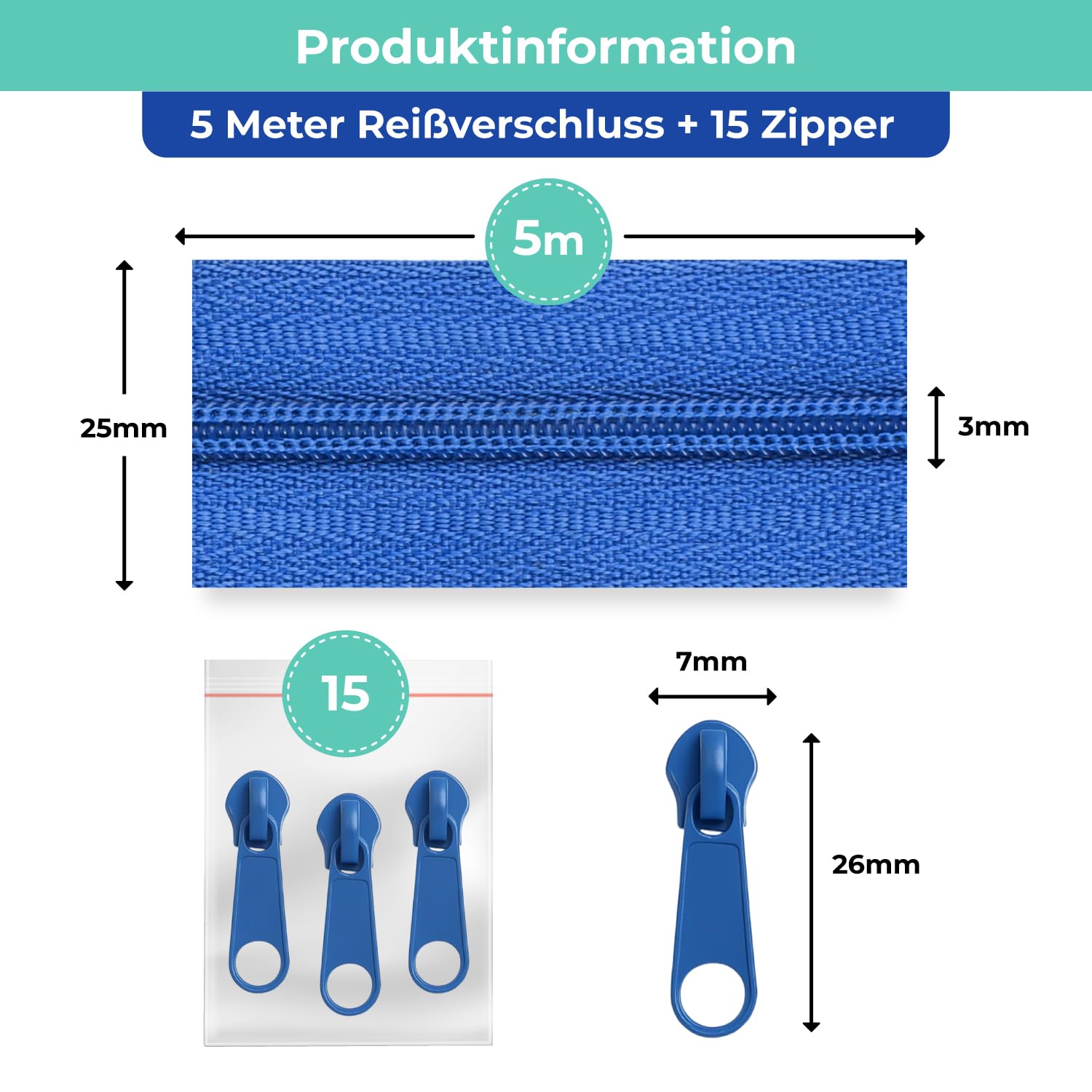 10 M Cerniera Lampo Infinita, Spirale 3 Mm + 30 Cursori, 33 Colori - Foto 6