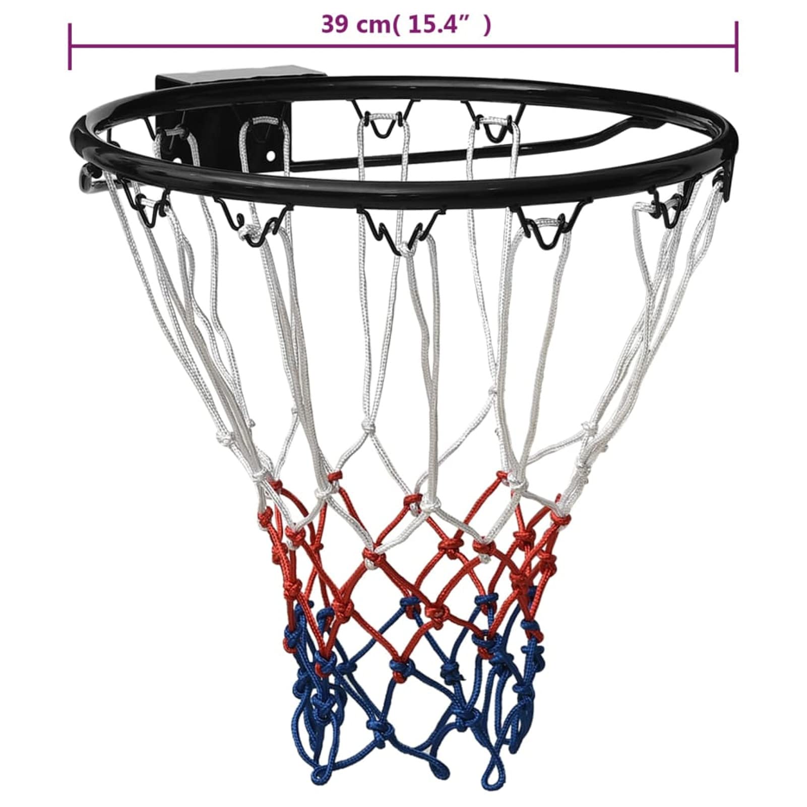 Canestro da Basket Nero 39 cm Acciaio,Articoli Sportivi,Sport,Basket,Parti e Accessori canestro Basket,Cerchi da basket-93661