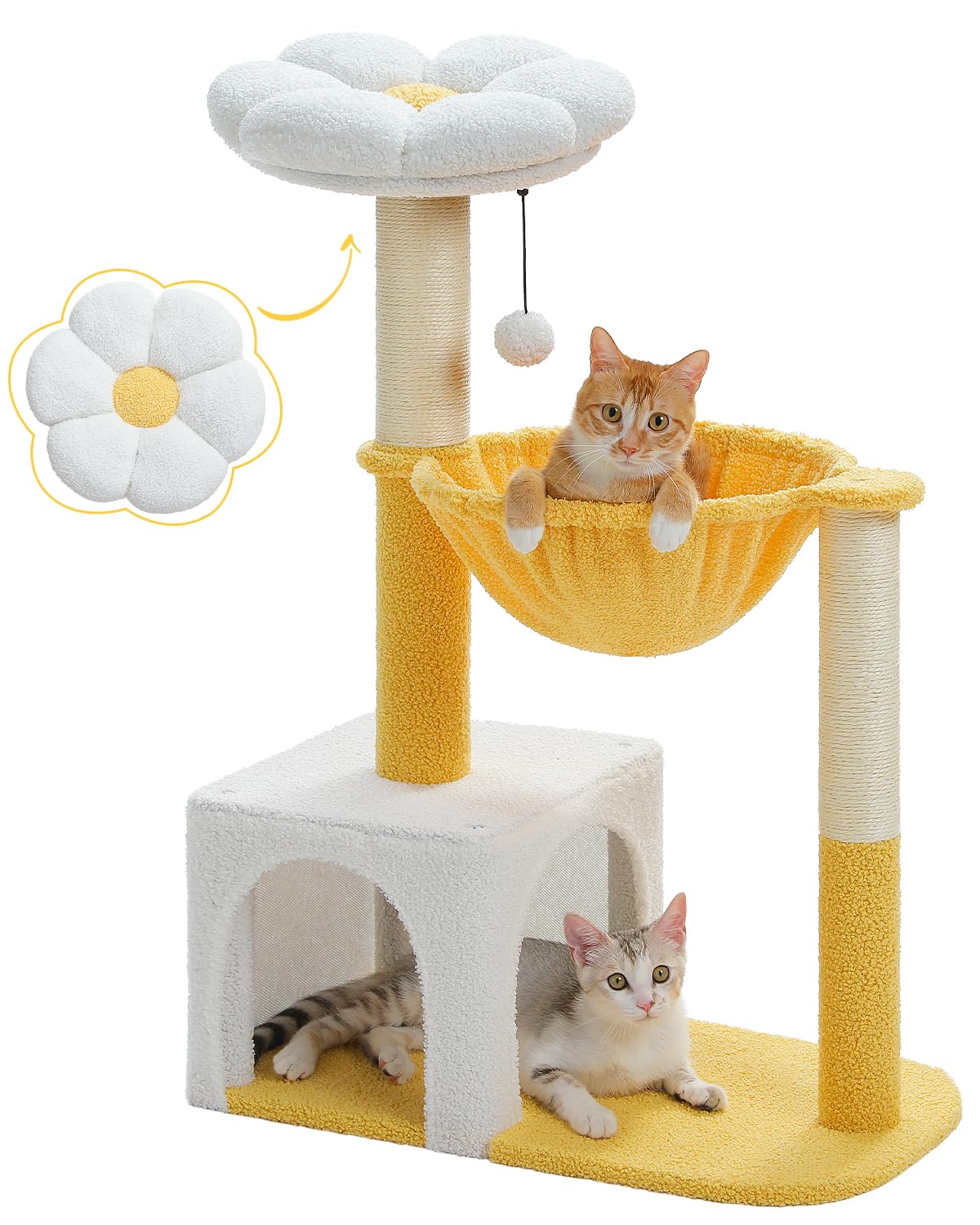 MUTTROS Flower Cat Tree Yellow