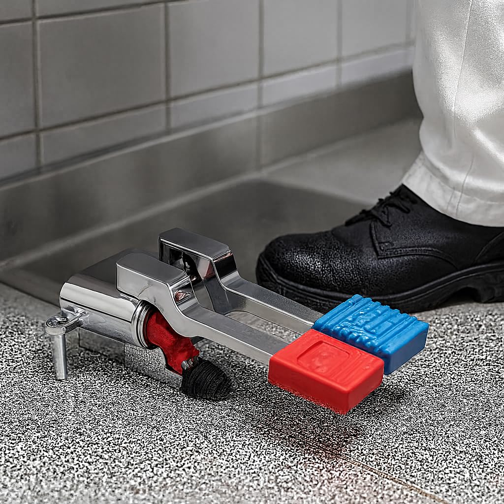 Robinet pédale de Commande Eau Chaude/Eau Froide pour Cuisine Professionnelle – Contrôle au Pied Sans Contact – Hygiène HACCP – Fabrication Italienne (ERMES003KIT)