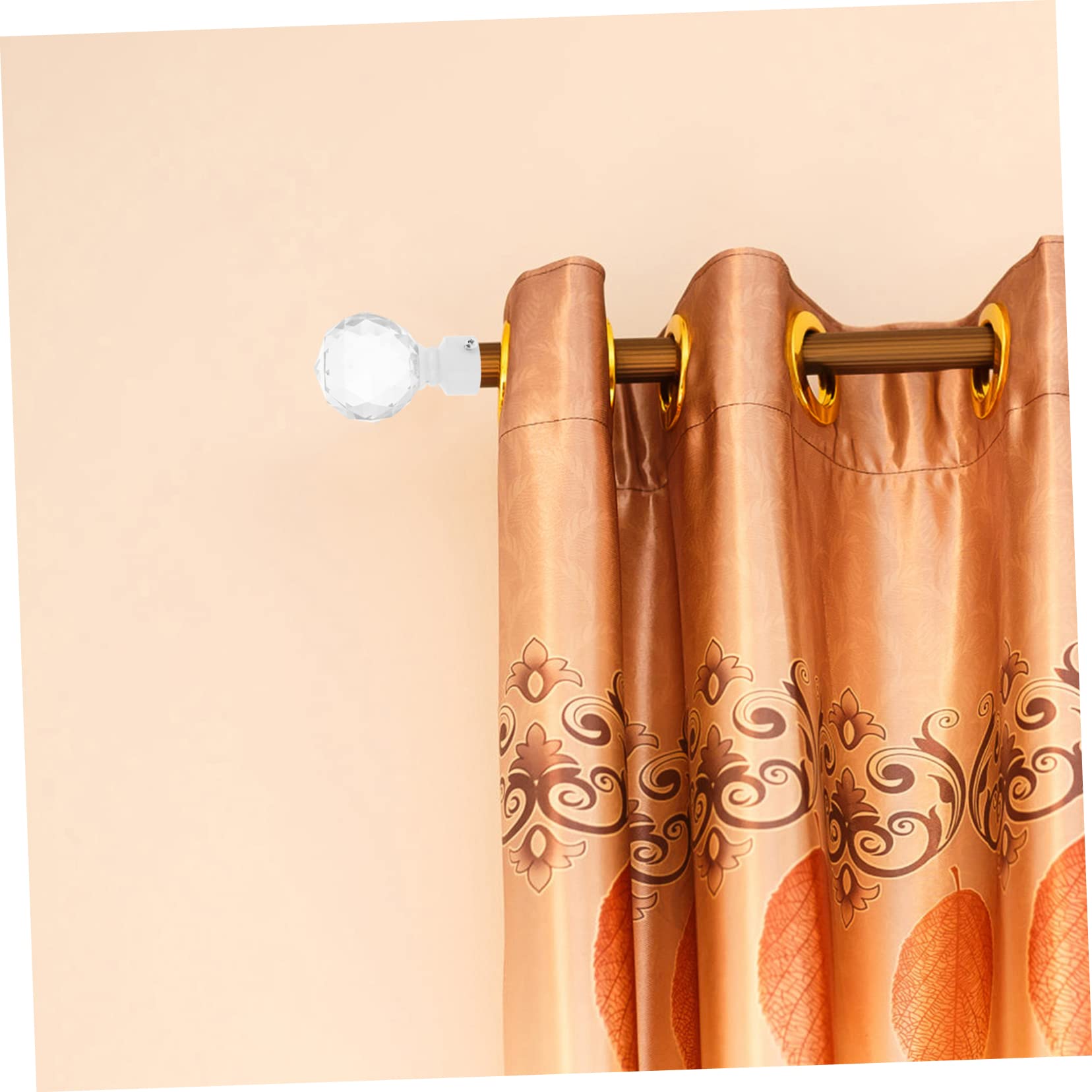 BESTYASH 2pcs Tête Décorative de Rideau en Fer et Cristal pour Barre à Rideaux, Design Élégant et Fonction Décoration Intérieure, pour Chambre et Maison