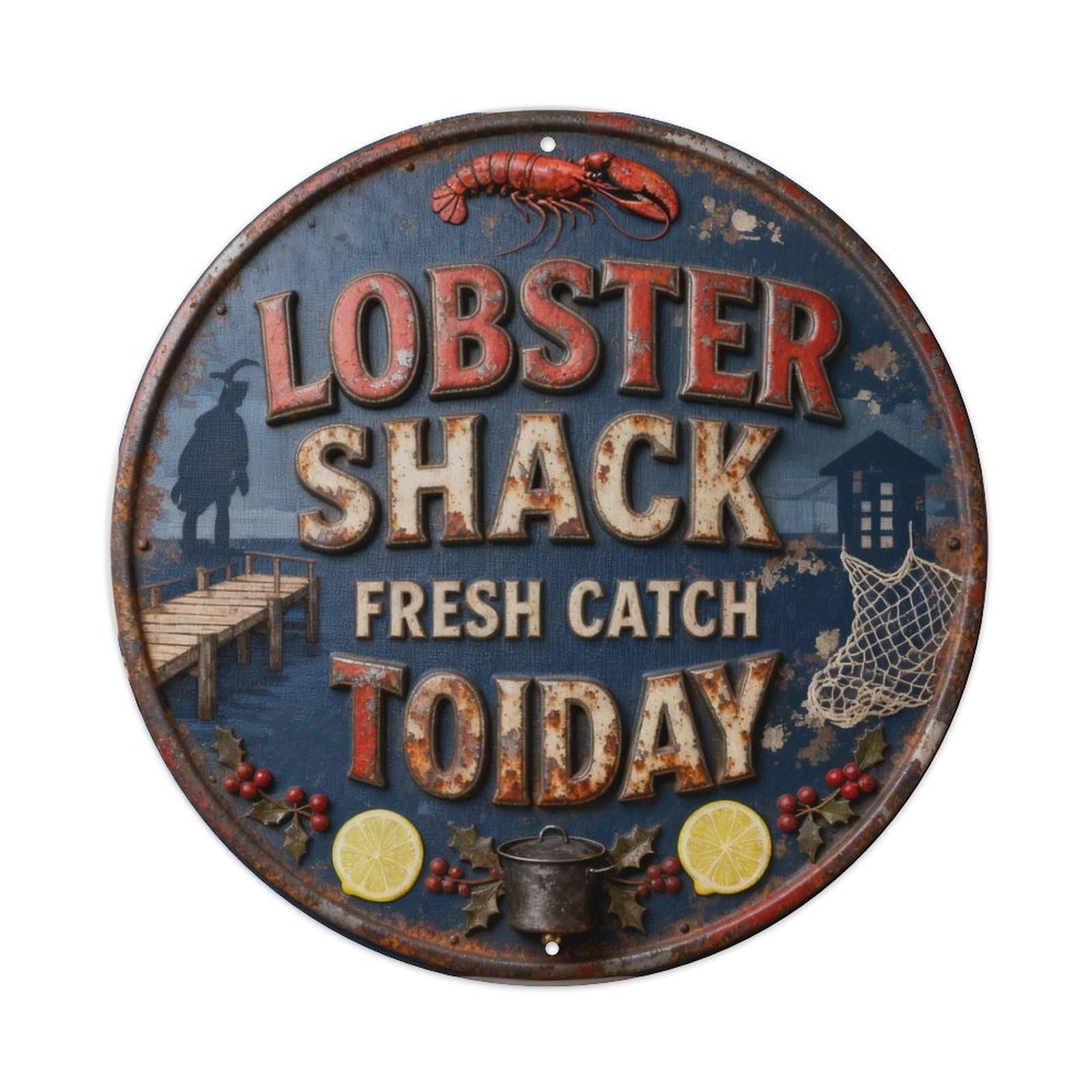 LOBSTER SHACK FRESH CATCH TODAY Metal Tin Sign Plaque
