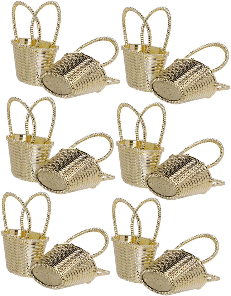 SHOWERORO 12pcs Handheld Candy Boxes, Portable Plastic Party Favor Baskets