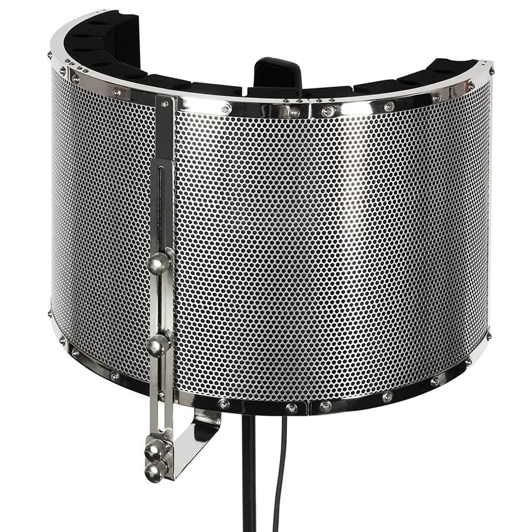 Adam Hall Stands RF1 - Mikrofon-Filter, Exzellente Schalldämmerung, Höhenverstellbar bis zu 30,6 cm, schwarz