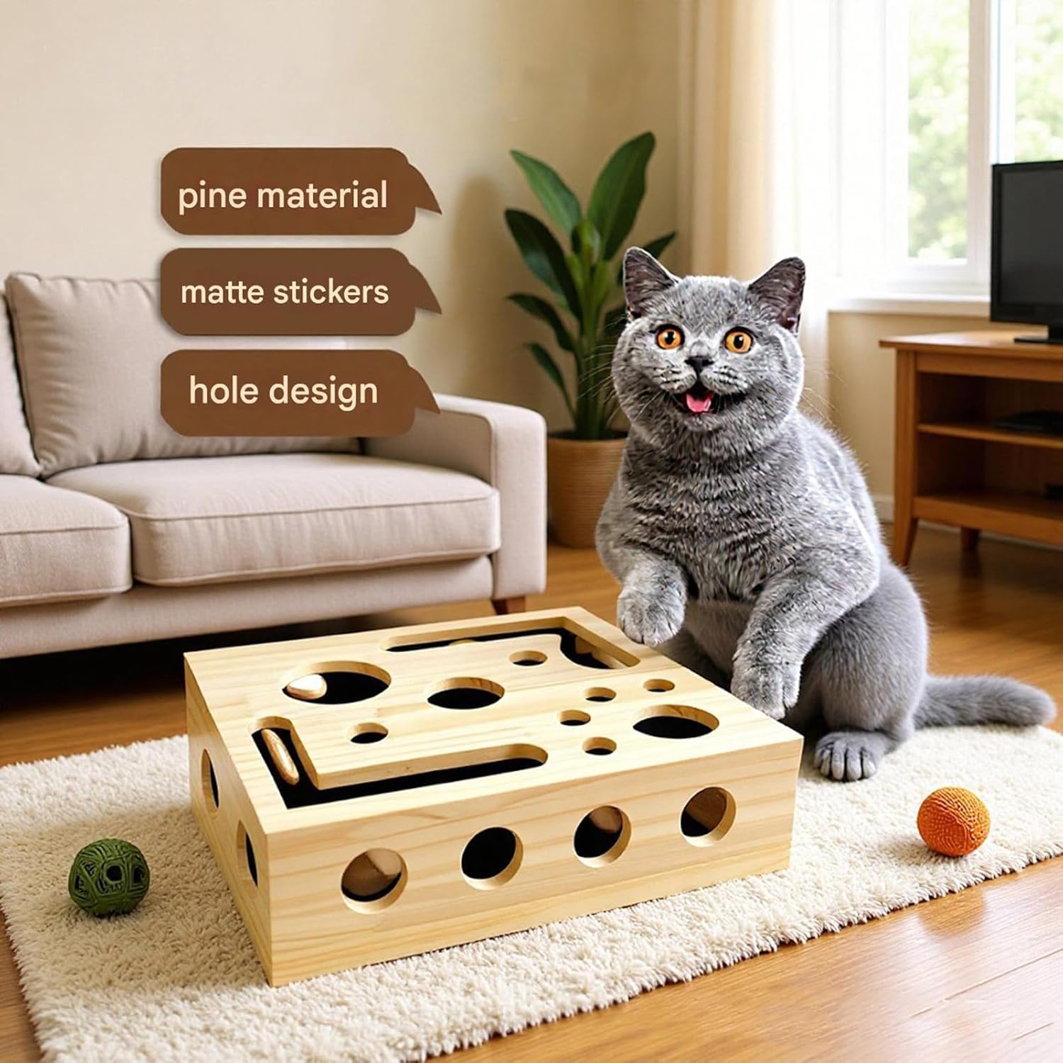 The Kittyclaw Nail Care Kit, Cat Scratch Puzzle Enrichment Box, Cat File Scratcher, Cat Nail File Box, Nail File Stress Free Alternative to Clippers and Grinders, Claw Craft for Cats (2pcs)