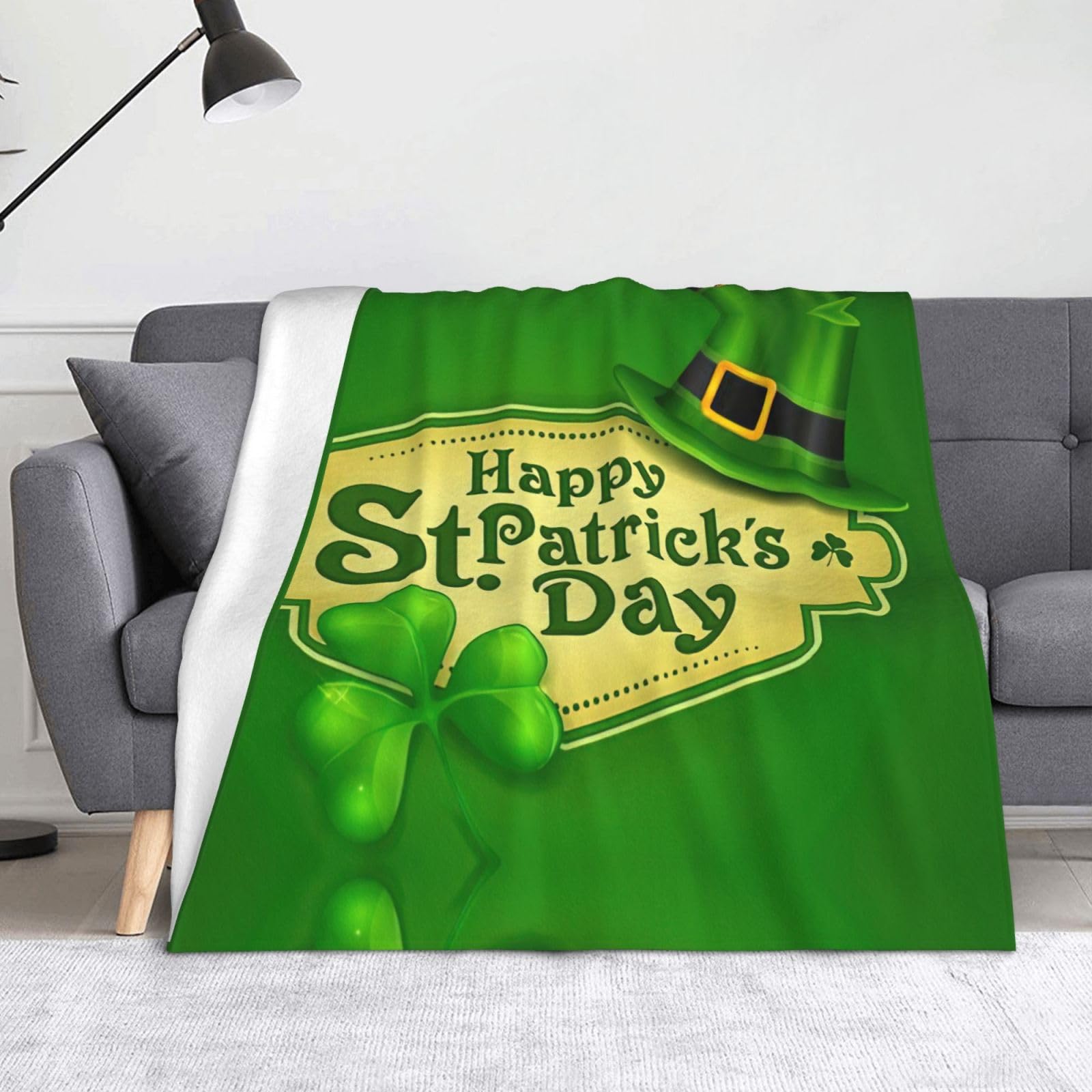 Couverture douce et chaude imprimée St Patrick plaid léger voyage camping