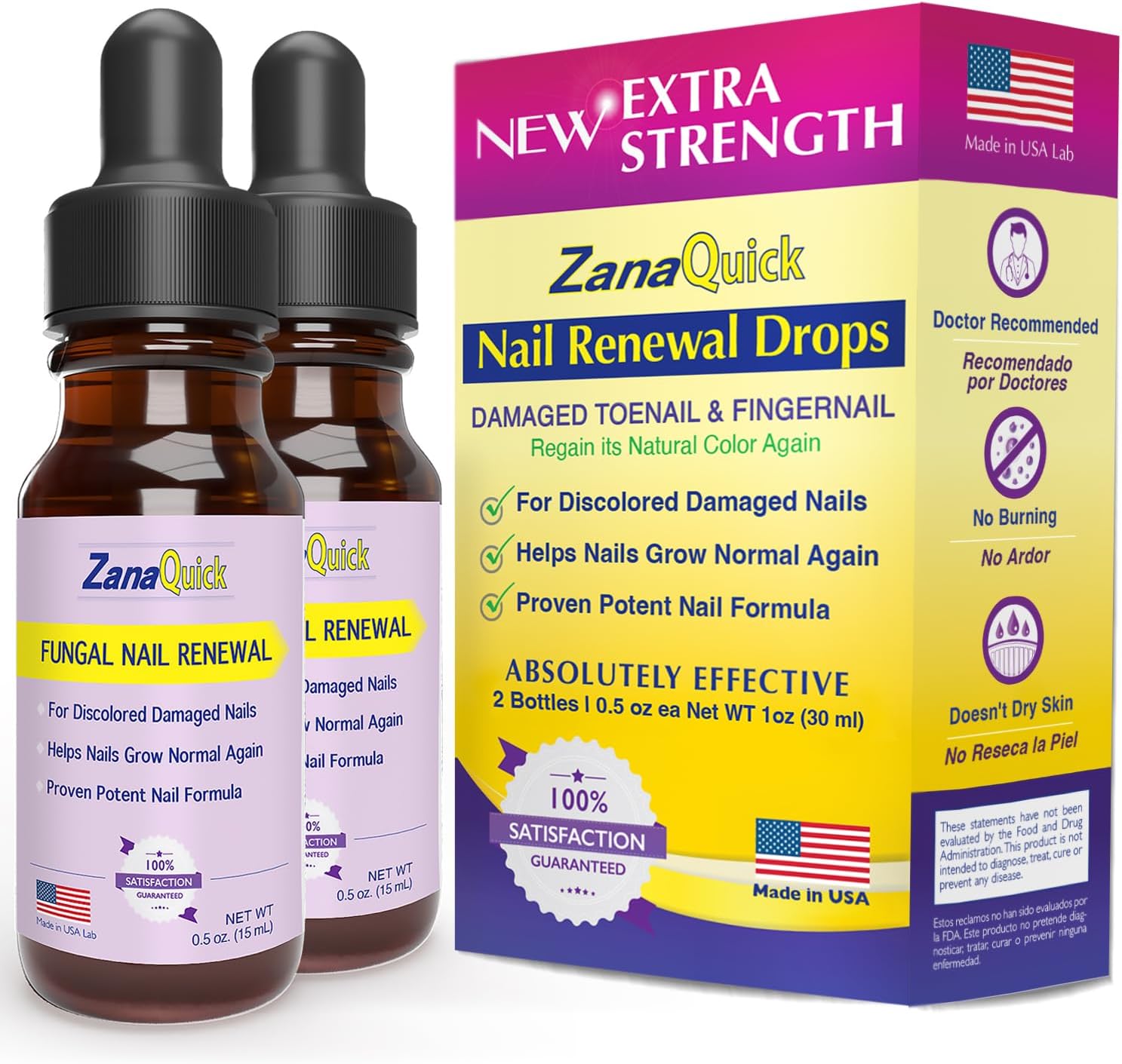 - Extra Strength Toenail & Fingernail Repair Drops - Nail Care Renewal for Thick, Damaged & Discolored Nails - 2 Pack