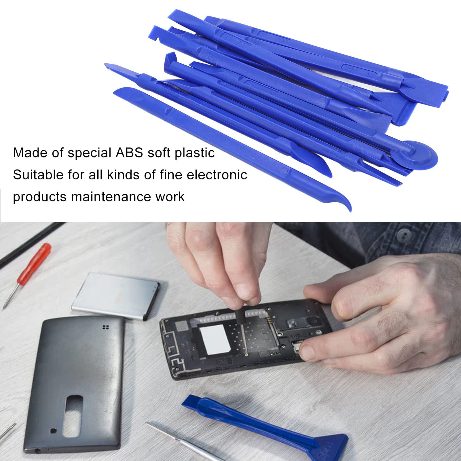 100 PCs Antistatic Spudger Plastic Opening Pry Toolset, Antistatic Spudger Mobile Handy Repair Tools Kit, mehrere Formen, für Laptop, Smartphone, Elektronikreparatur (Blue)