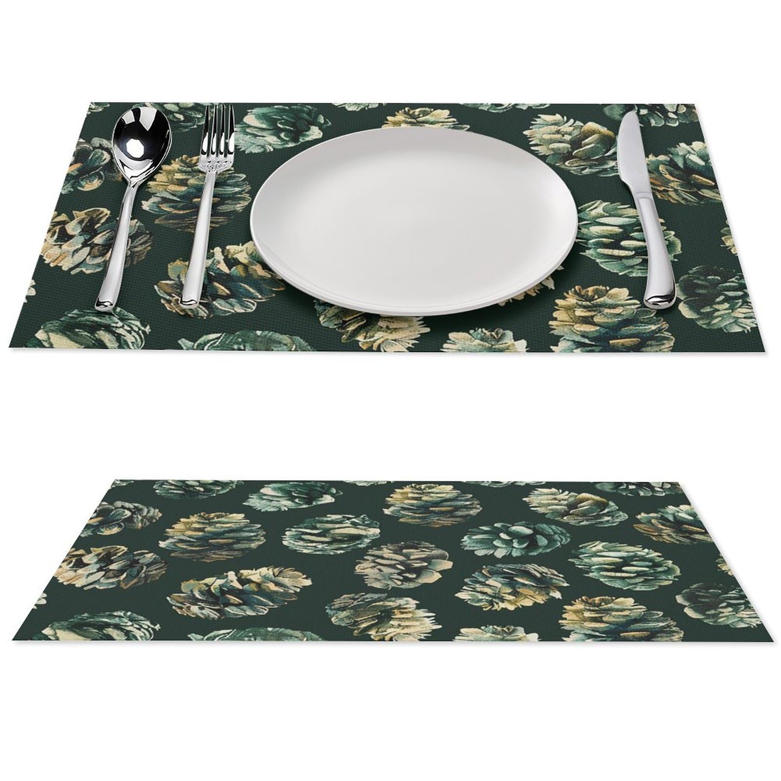 Set de table thermorésistant et lavable en PVC vert anti-glisse pour repas chauds
