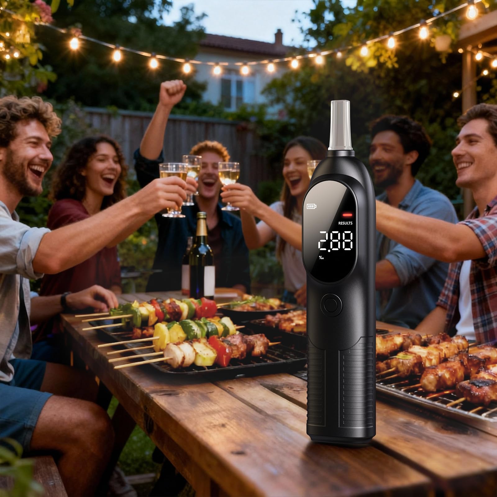 ZBK Éthylotest Professionnel - Testeur d'alcoolémie Personnel Haute précision, avec capteur Intelligent et écran rétroéclairé, analyseur d'haleine Portable