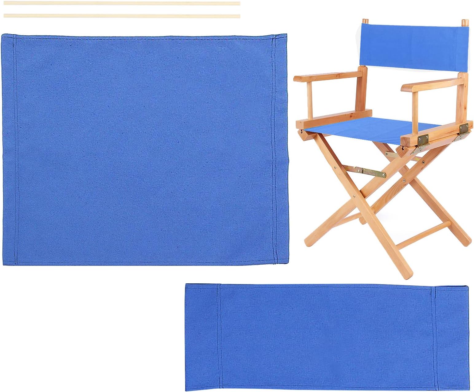 Winbang Chair Covers, Canvas Chair Replacement Cover for Directors Chairs (Blue)