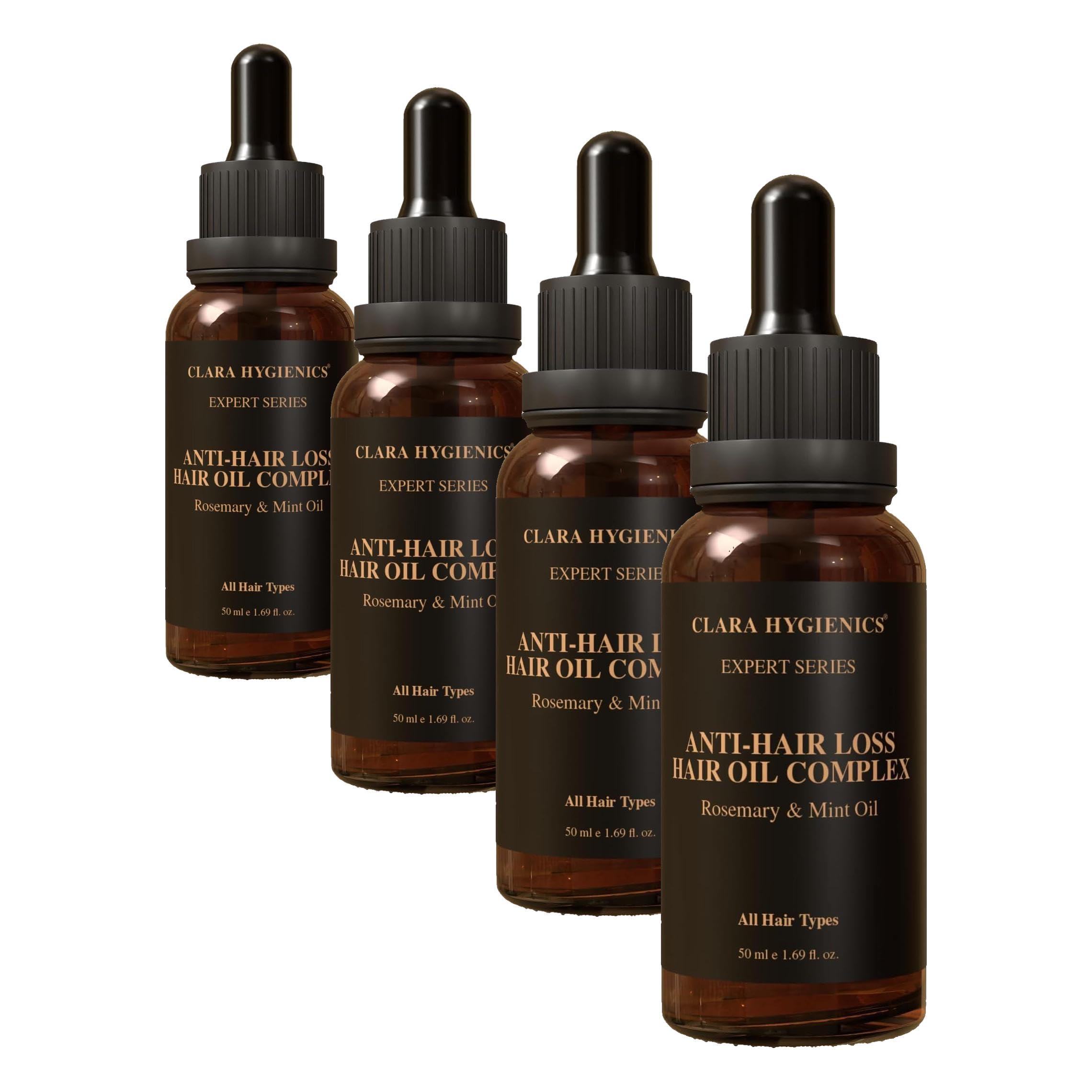 Anti-Hair Loss Hair Oil Complex 50 ml - Rosemary & Mint Oil Saç Bakım Yağı (4 paketi)