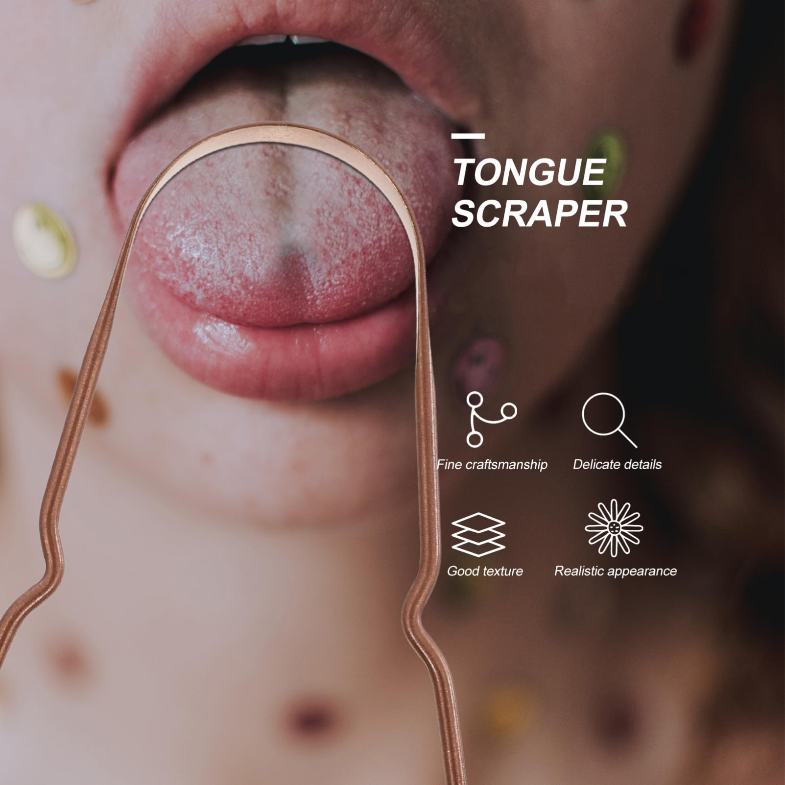 Beavorty 1Pc Scraper Pure Copper Oral for Breath Improved Taste Compact Portable for Adults