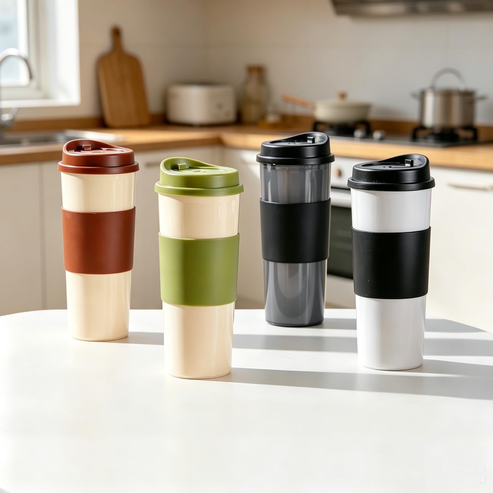Photo 1 of 16oz Coffee Bottle With Sleeve Leakproof Lightweight - Portable PP Travel Mug for Hiking & Commute Green
