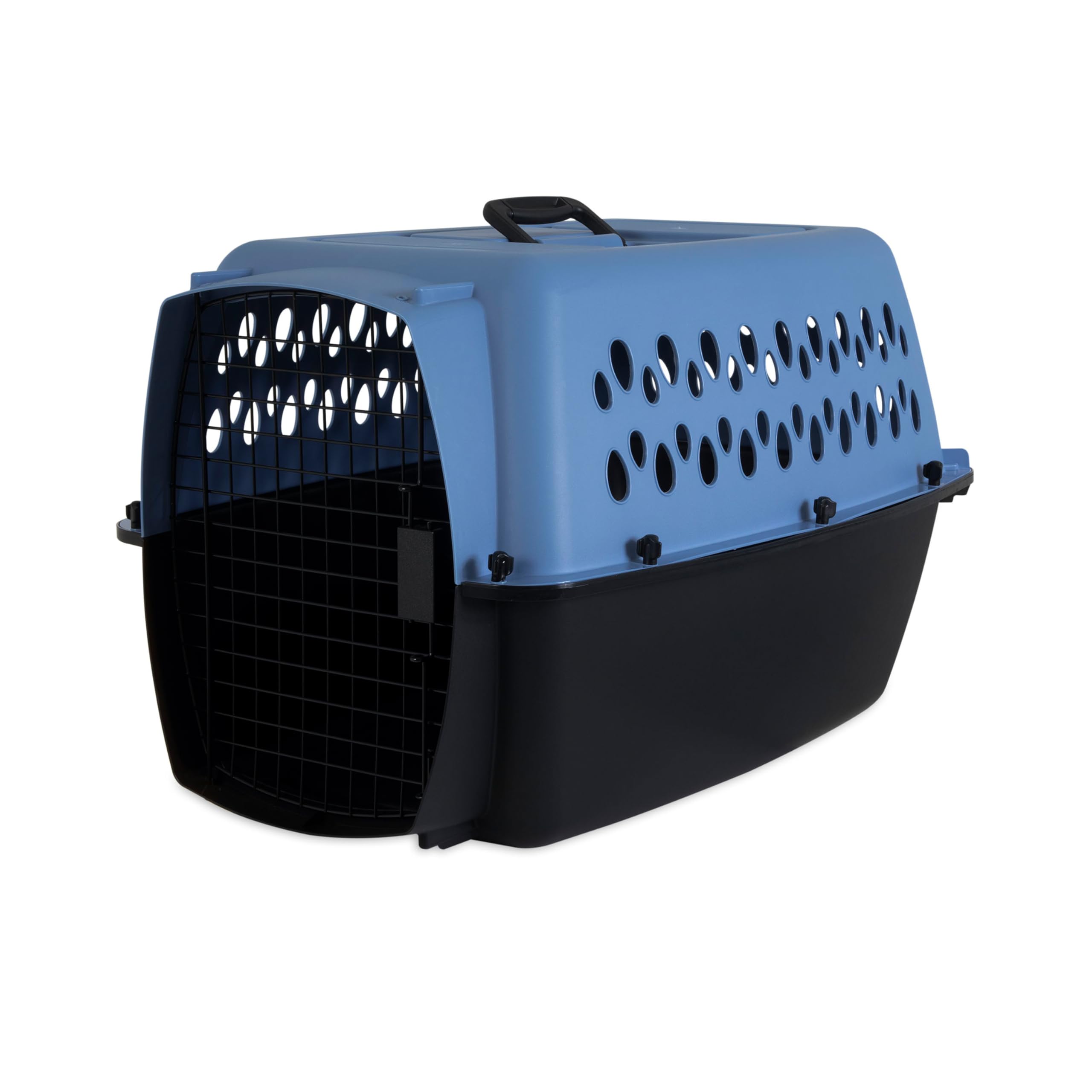 petmate pet porter fashion dog kennel 26", parisian blue & black, for pets 20-25lbs,