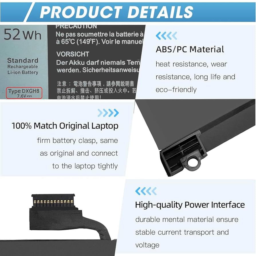 DXGH8 バッテリー互換 Amazon.com: ROLADA DXGH8 Laptop Battery Compatible with Dell