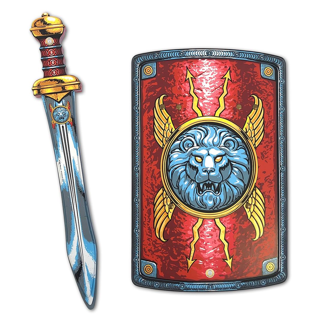 Liontouch - Römisches Legionärsschwert Gladius & Scutum Schild - Für Kinder von 3-8 Jahren | Spielzeug-Set für Jungen für Rollenspiele im antiken Rom | Sicheres Zubehör für Gladiatorenkostüme