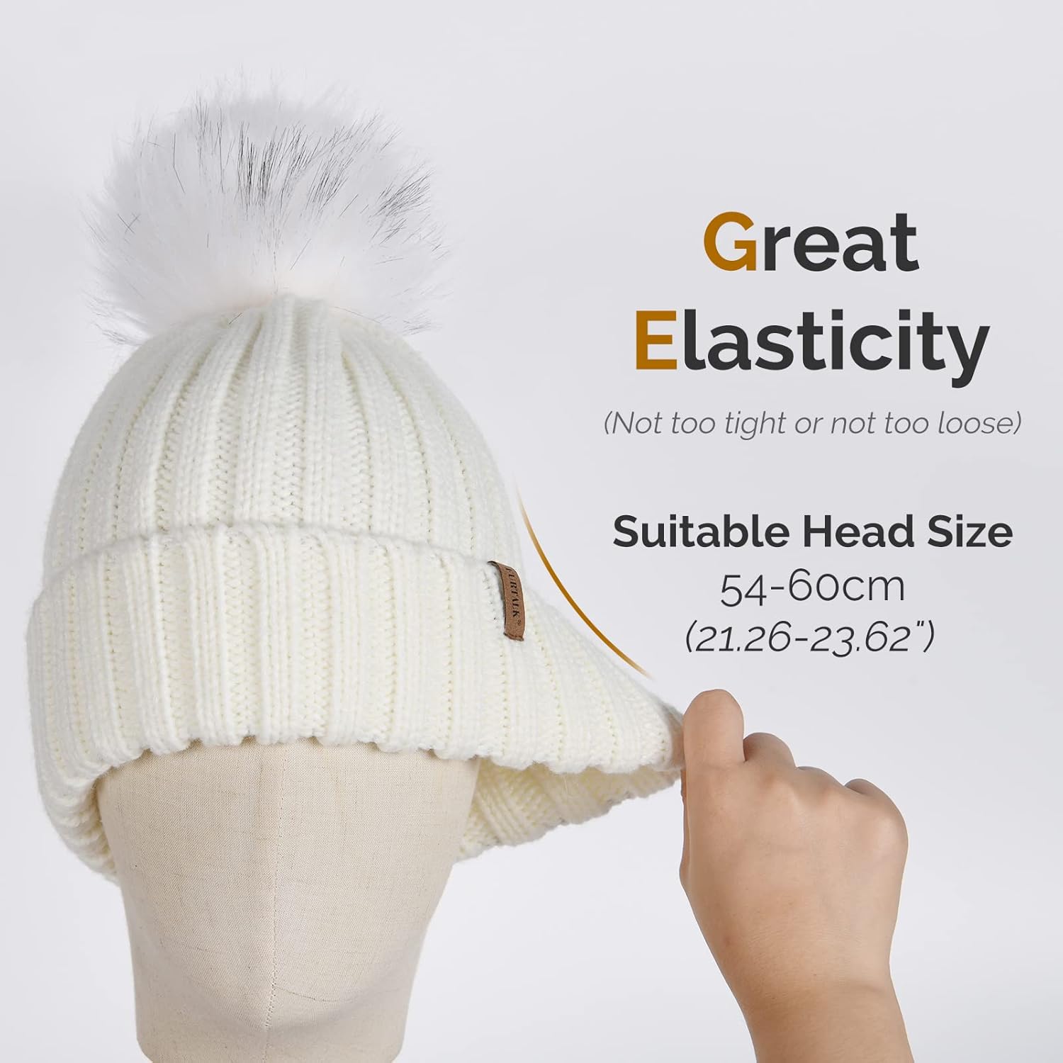 FURTALK Womens Winter Knitted Beanie Hat with Faux Fur Pom Warm Knit Skull Cap Beanie for Women - Image 4