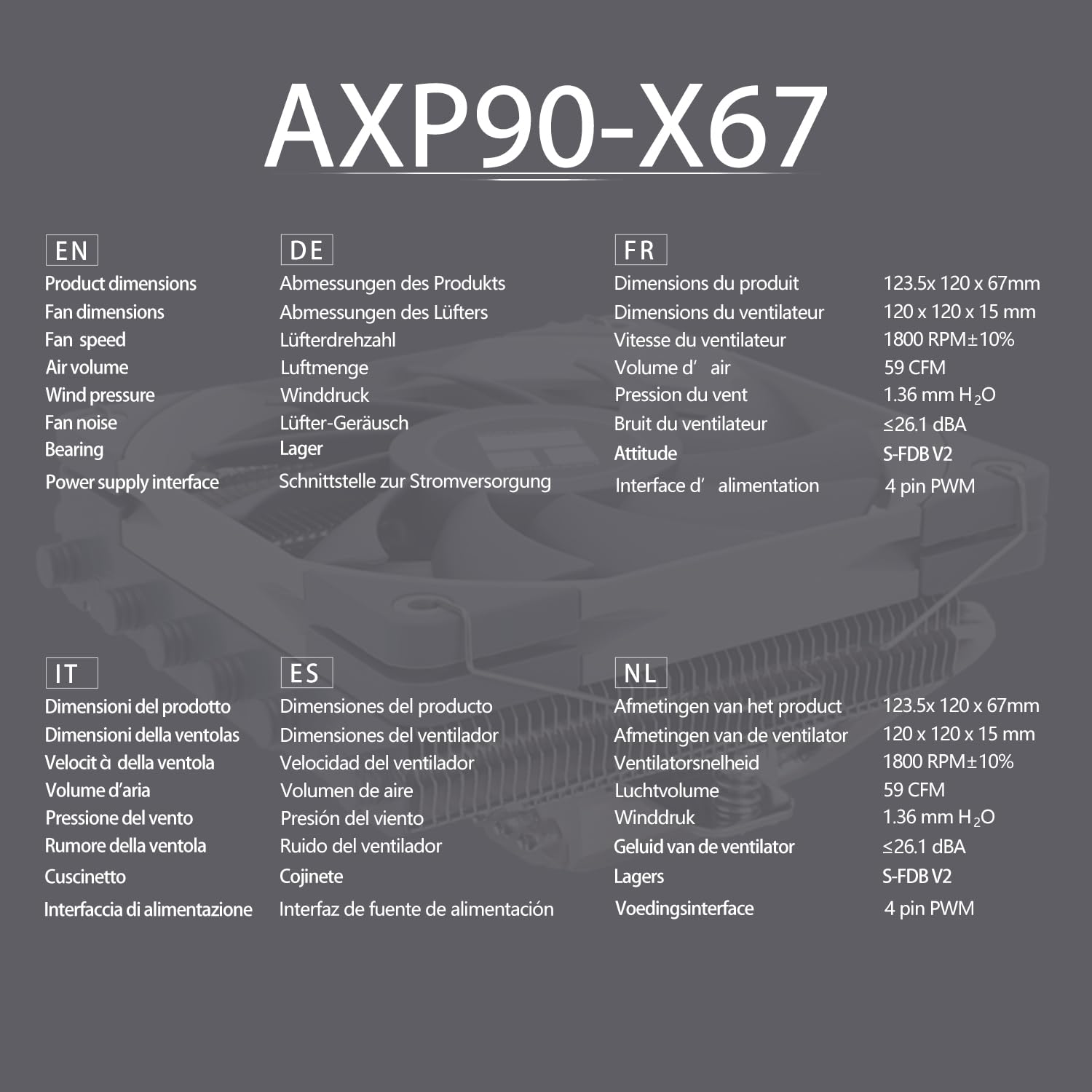 TR-Thermalright AXP120 X67-Enfriador de bajo perfil con 6 tubos de calor, silencioso, ventilador 1800 rpm, compatible con AM4/AM5 e Intel LGA1851/1700/115x/1200/2011, para configuraciones ITX de bajo