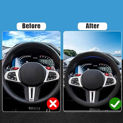 Miniatura 9 de JDDRY Funda protectora para volante de automóvil, protector de silicona para volante de automóvil, ajuste universal, funda protectora para volante