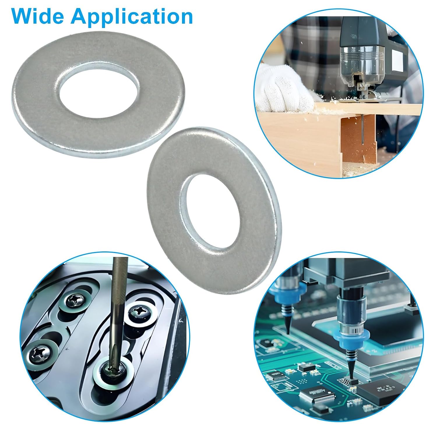 Luomorgo 10# Stainless Steel 304 Flat Washers, 1/2" Outside Diameter