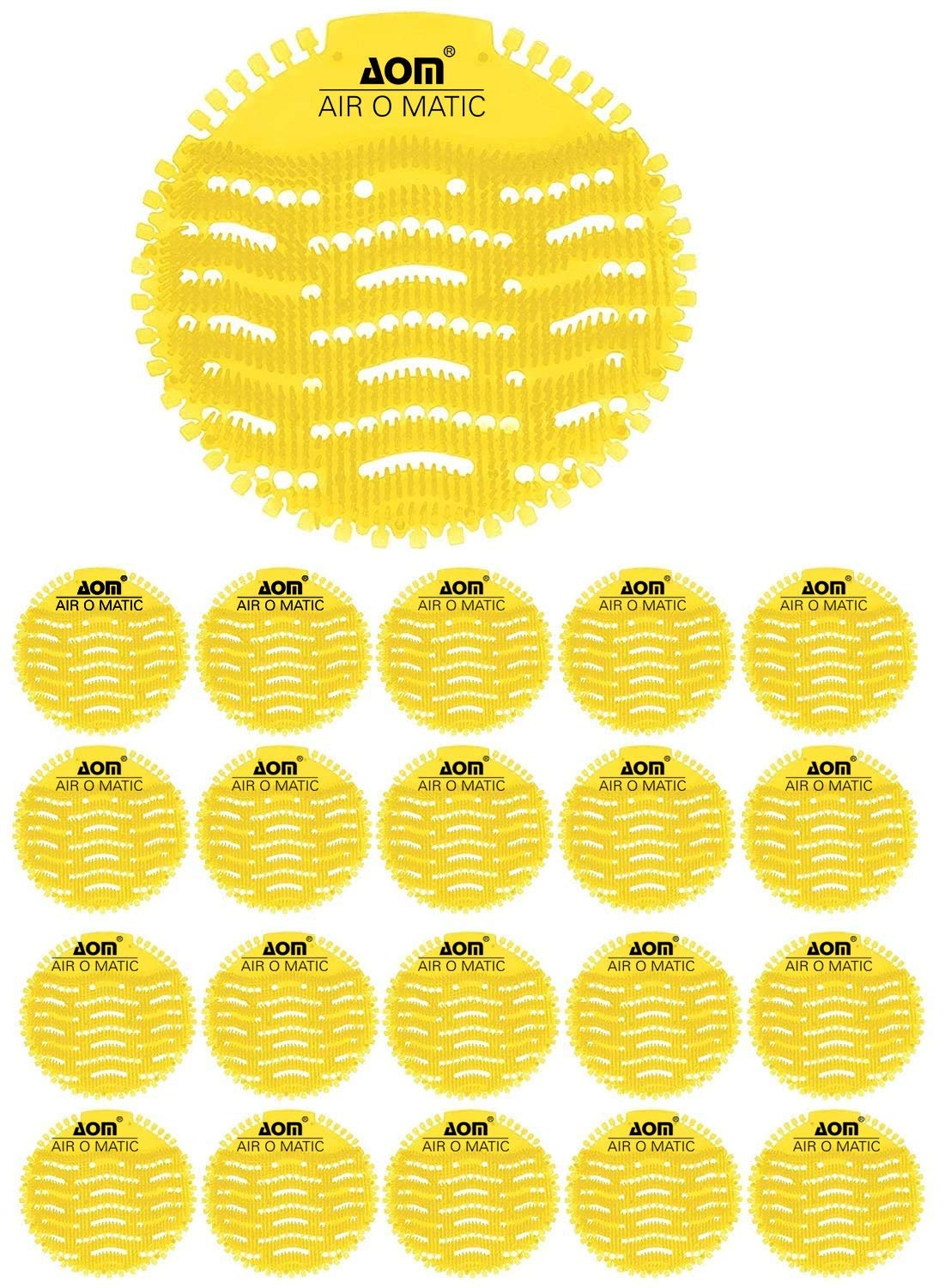 Urinal Screen Mat Lemon (Yellow, Medium) -20 Pieces Urinal Screen Mat for Men’s Restroom, Lemon Scented