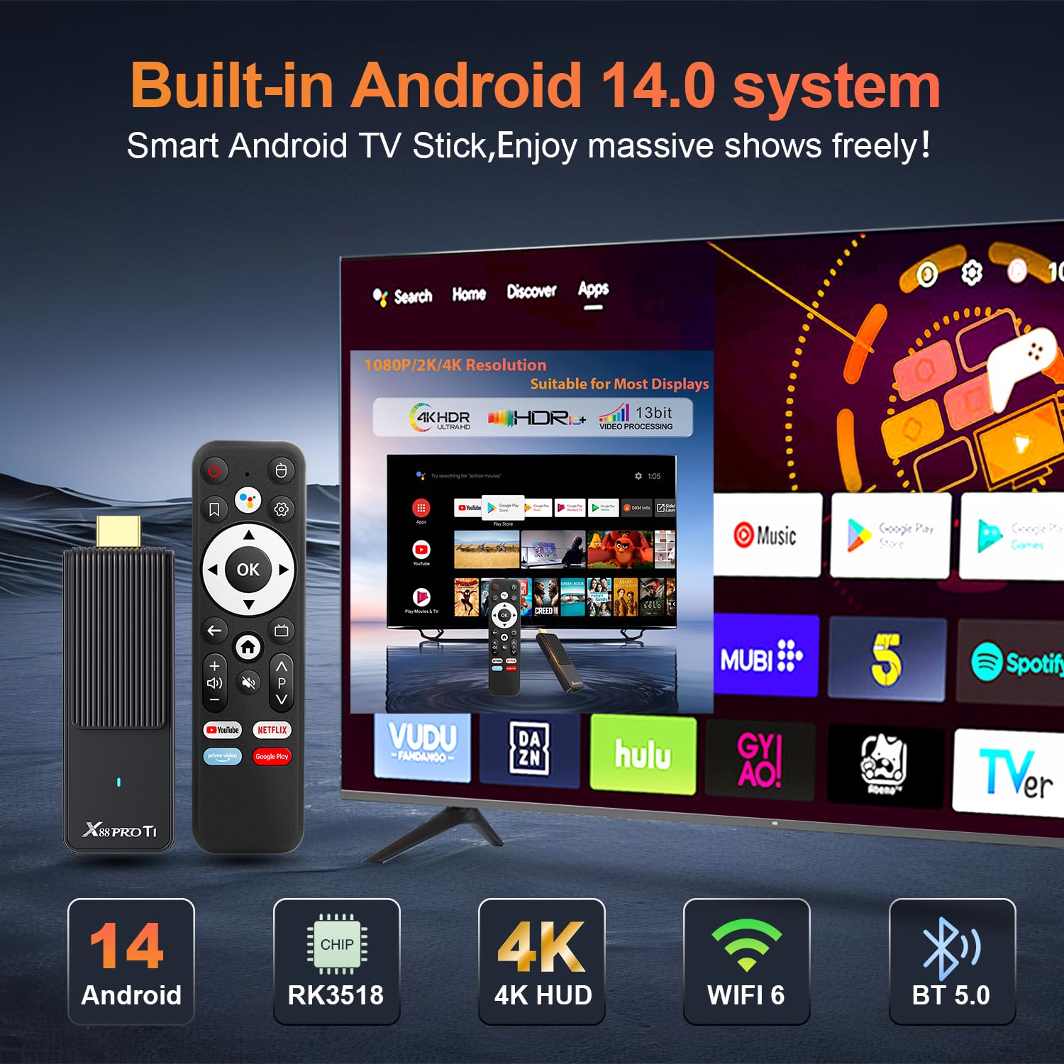 4K新品未使用品AndroidテレビstickTV大容量16GB Amazon.com: Android TV Stick 14.0, 2025 4K TV Stick 2GB RAM 16GB
