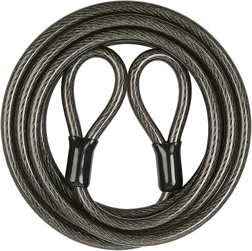 Miniatura 8 de Cable de seguridad de acero de 15 pies: resistente cable trenzado de 0.472 in flexible con bucles, revestimiento de vinilo y envoltura de PVC a