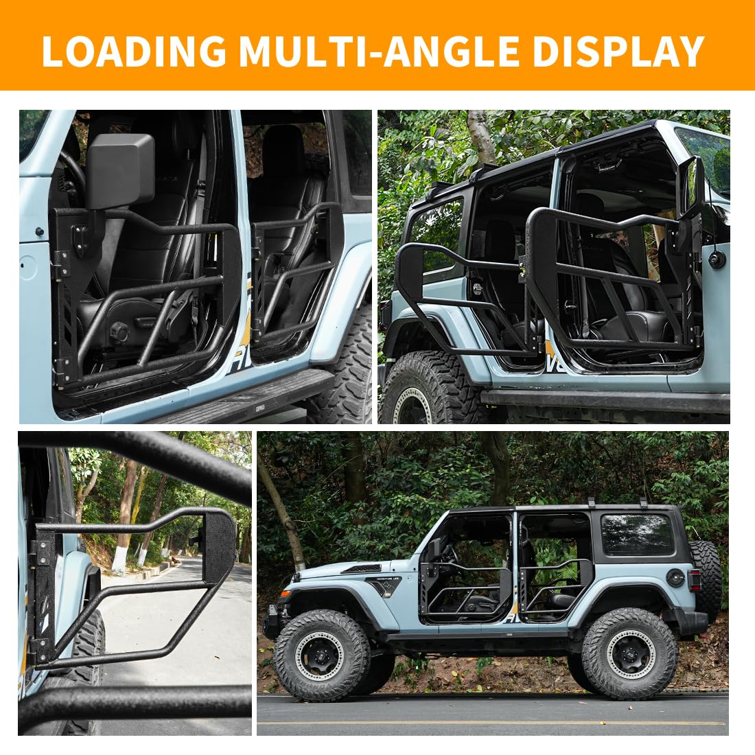 Jeep Tube Doors Tube Doors, Black, 4 Door, Mopar Replica