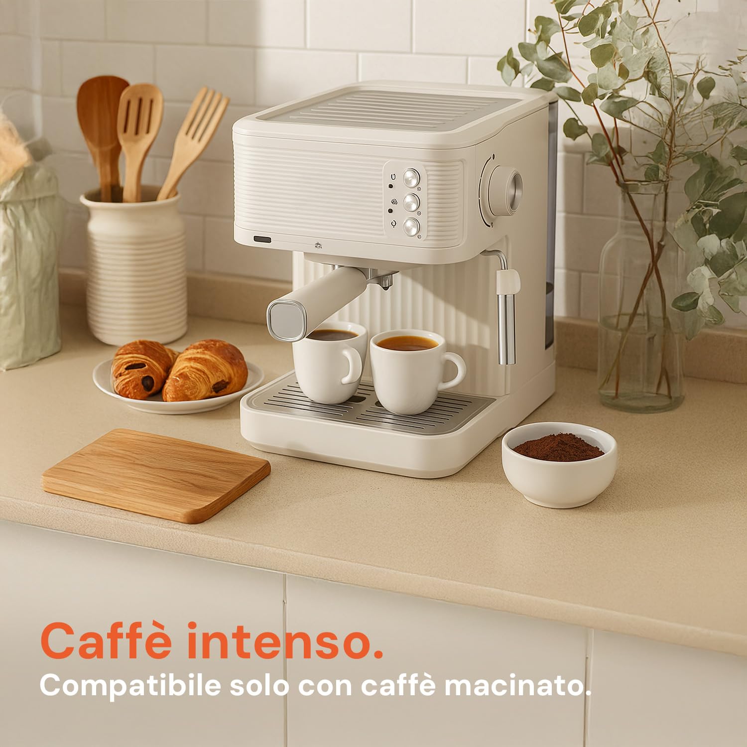 Avilia - Macchina Caffè 850W per Espresso Intenso con Filtro in Acciaio Inossidabile, Serbatoio da 2L e Compatibilità con Caffè Macinato, Uso Facile - colore in base alla disponibilità