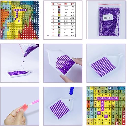 Miniatura 7 de Kit de pintura de diamante 5D por números para adultos y niños, kits de pintura de diamante de paloma redonda de taladro completo, kits de arte de