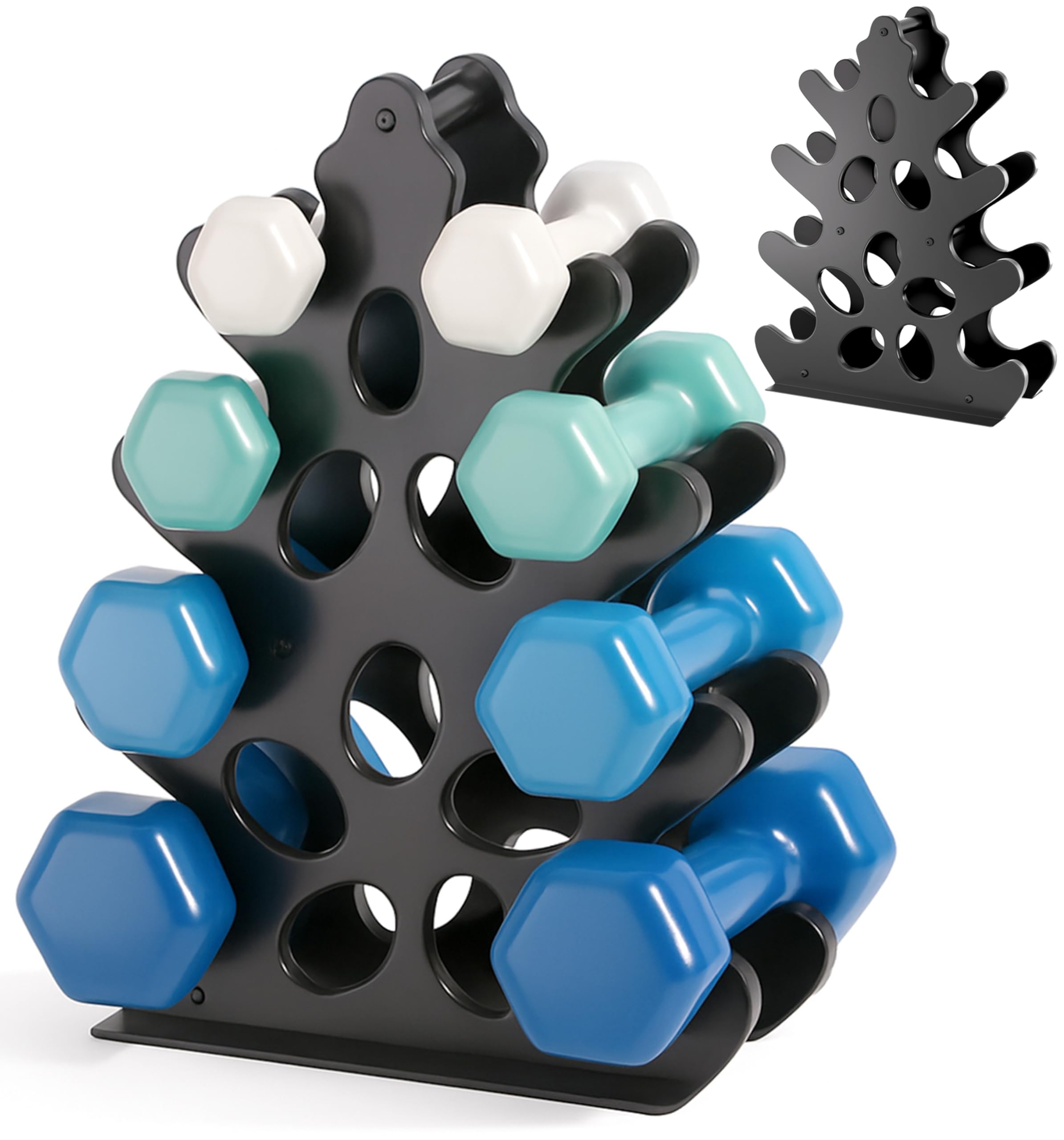 Dumbbell Rack 4-Tier Weight Stand Home Gym Dumbbell Storage Weight Tree Holder (No Dumbbells)