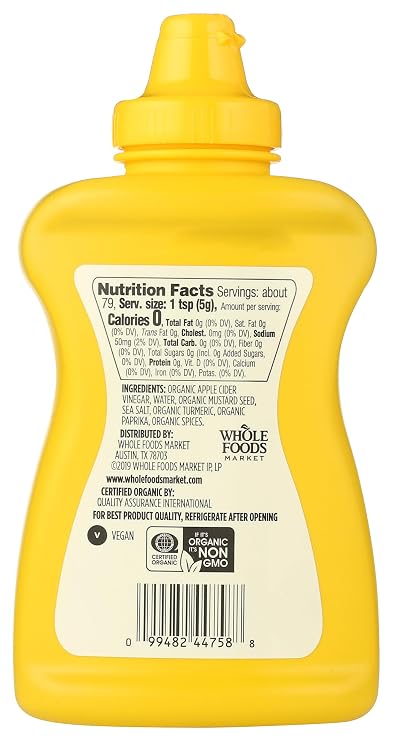 365 by Whole Foods Market, Organic Yellow Mustard, 14 Ounce