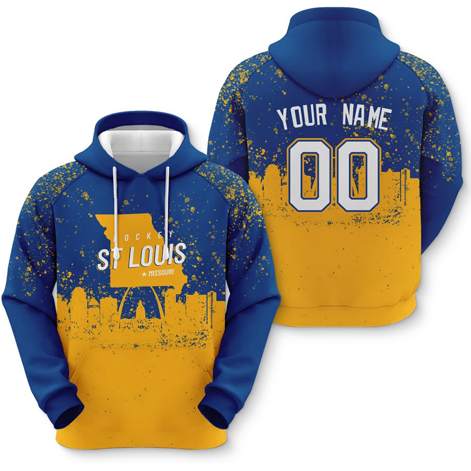Custom Hockey Men's Hoodies Gifts for Men Women Youth City Fans Pullover Hooded Sweatshirt Customize Hip Hop Name & Number