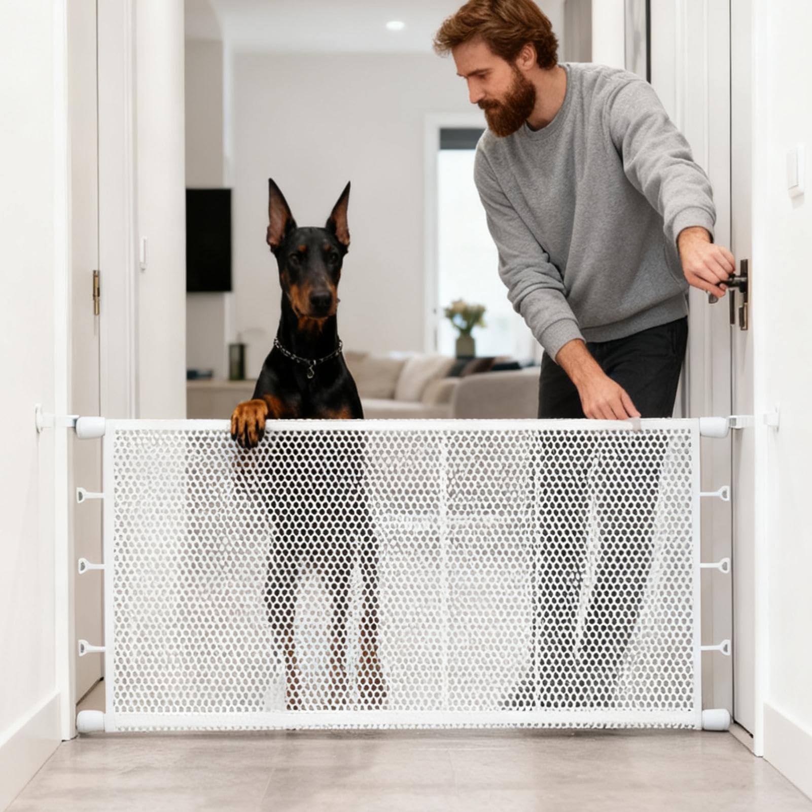 Cancello Retrattile Per Interni Barriera Regolabile Con Rete Per Bambini E | Cancello Retrattile Per Porte E Scale Per Scale Porte Corridoi Camera Da Soggiorno