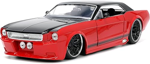 Jada Toys Big Time Muscle 124 1965 Ford Mustang - Auto fundido a presión (rojonegro)