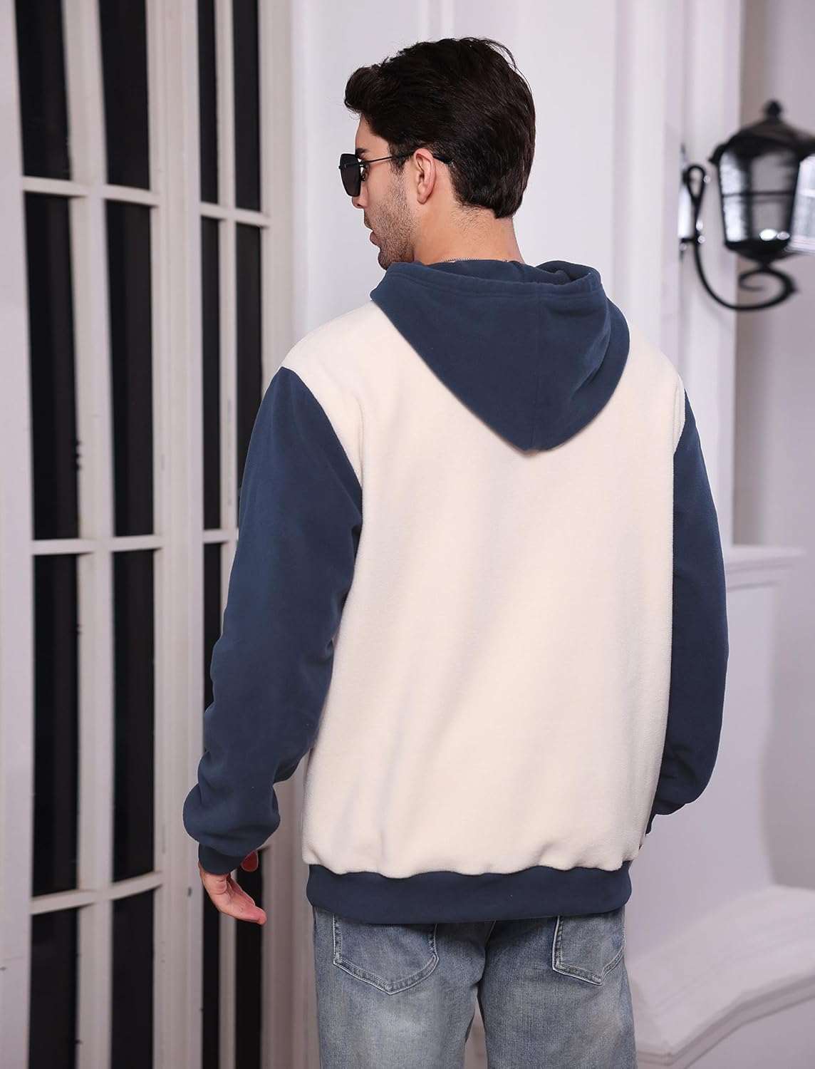 OLEMEK Men's Casual Hooded Sweatshirt Fashion Long Sleeve Drawstring Pullover Hoodie with Pocket