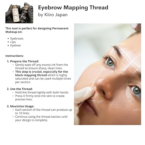 Miniatura 5 de Paquete de 2 cuerdas blancas de alta calidad para mapeo de cejas, mapeo de cejas sin esfuerzo. Los suministros de PMU perfectos y suministros de