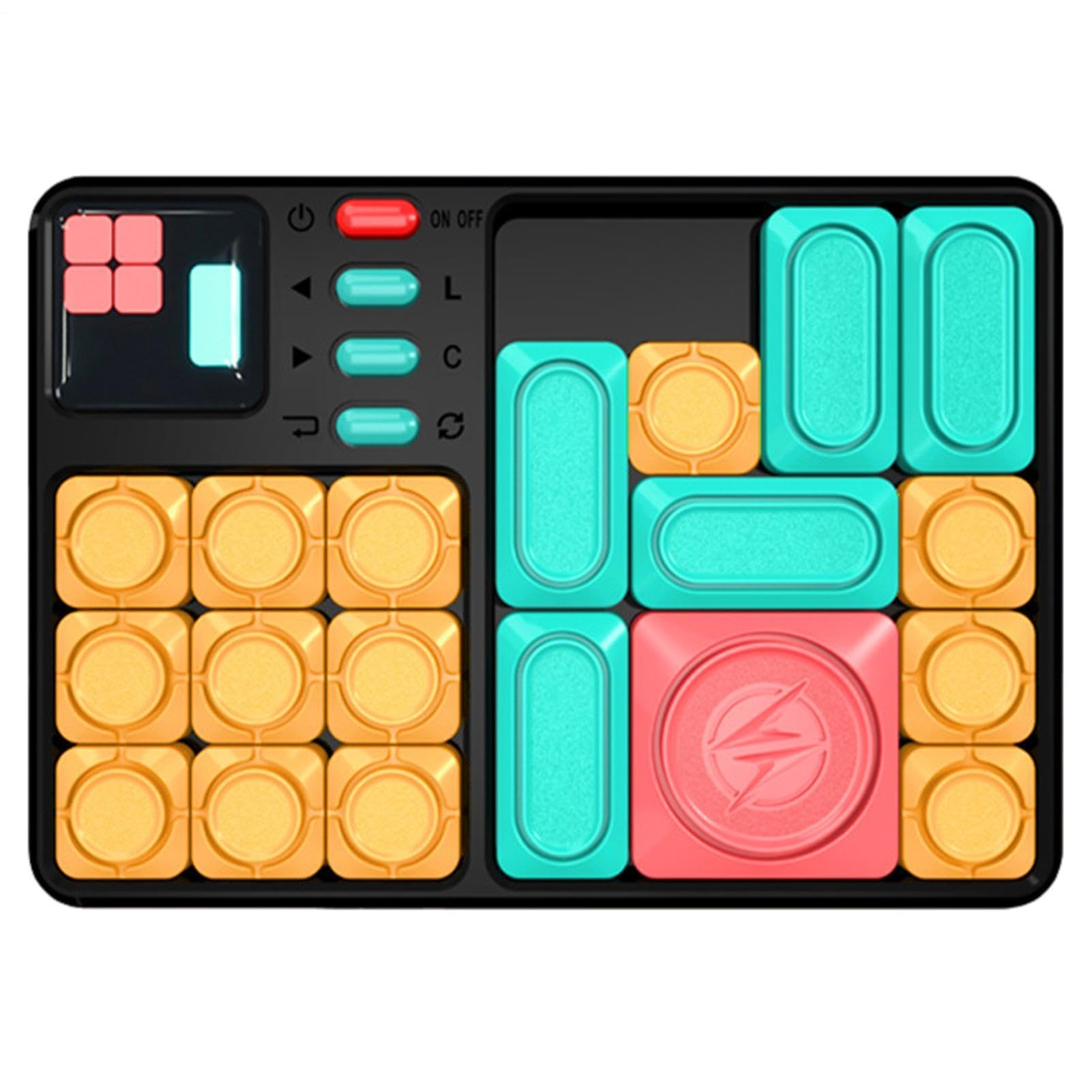 Super Slide Puzzle Games - 7.09in LED Sliding Puzzle | 500+ Level Brain Teaser | Logic Training Game For Kids & Adults, Electronic Sliding Block Maze, Digital Thinking Challenge Gift