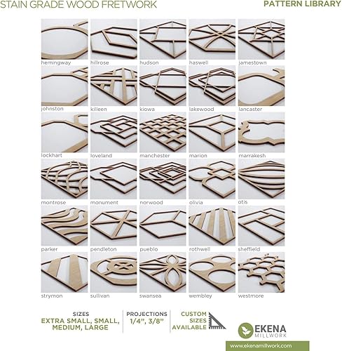 Miniatura 15 de Ekena Millwork WALW24X24X0250MRKHI Marrakech - Paneles de pared con calado, 23 38 pulgadas de ancho x 23 38 pulgadas de alto x 14 de alto, nogal